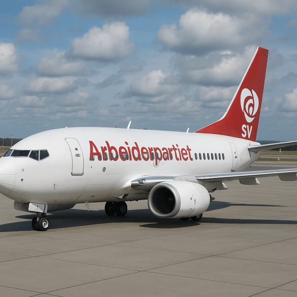 satire nyheter, bildet av flyet til arbeiderpartiet